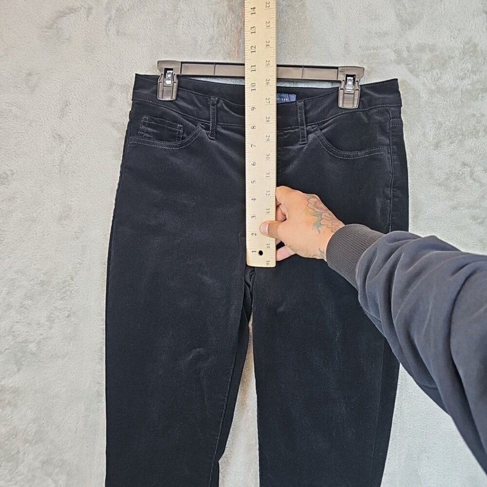 Tommy Hilfiger Tribeca Skinny Ankle Jeans Womens Size 6 Black Corduroy Stretch - Picture 8 of 12